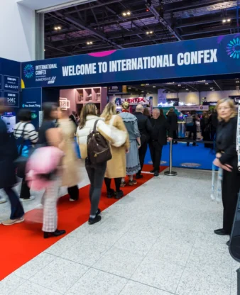 Example of exhibition layout with pathways and signage